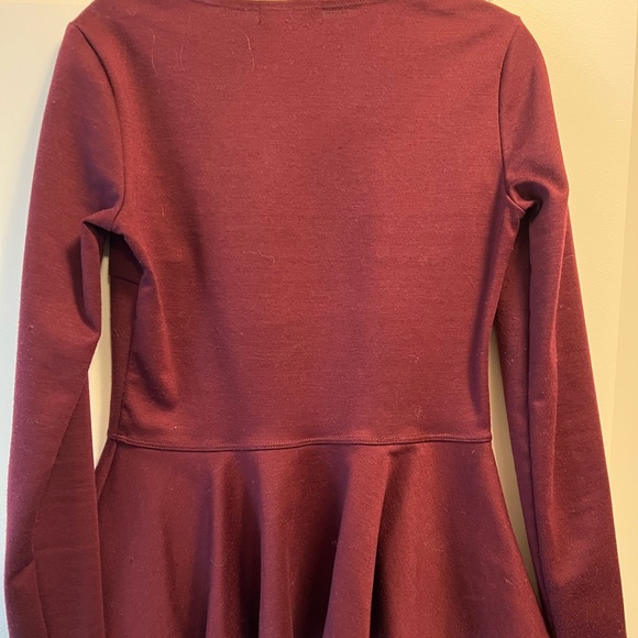 Holy Renfrew Burgundy Peplum sweater, size XS - Picture 3 of 7